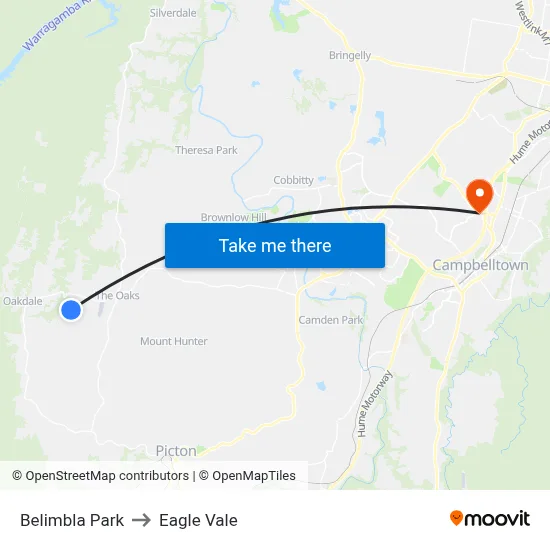 Belimbla Park to Eagle Vale map