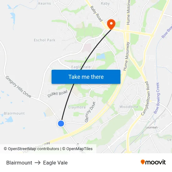 Blairmount to Eagle Vale map