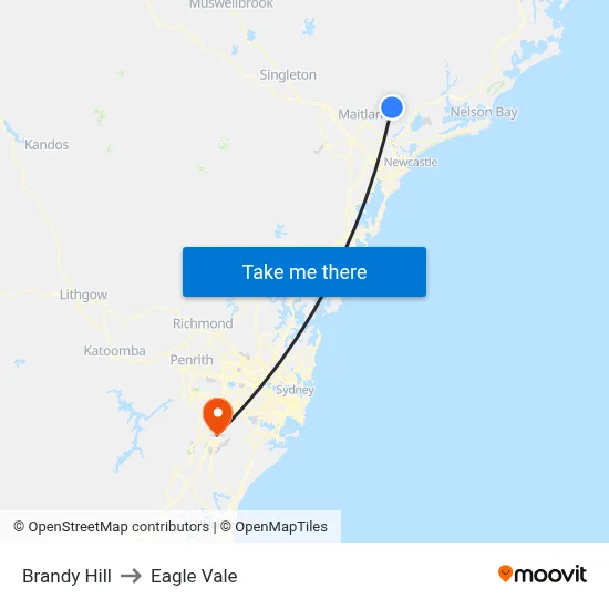 Brandy Hill to Eagle Vale map