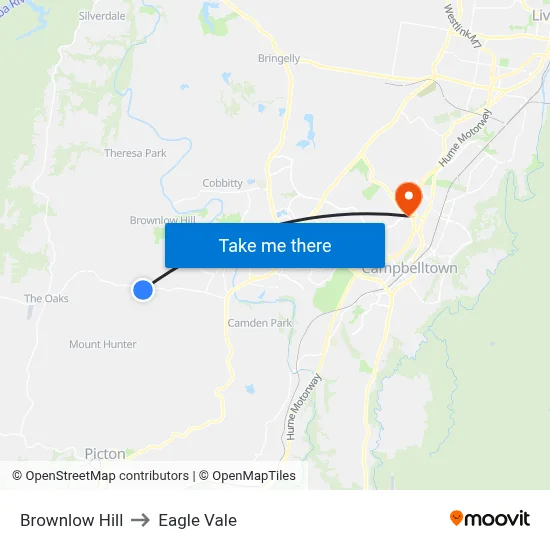 Brownlow Hill to Eagle Vale map