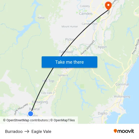 Burradoo to Eagle Vale map