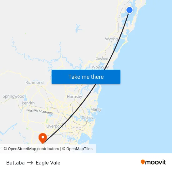 Buttaba to Eagle Vale map