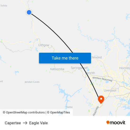 Capertee to Eagle Vale map