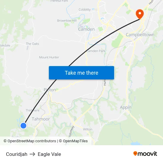 Couridjah to Eagle Vale map