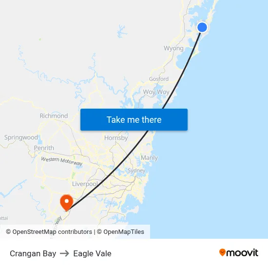 Crangan Bay to Eagle Vale map