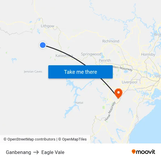 Ganbenang to Eagle Vale map