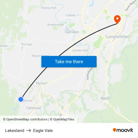 Lakesland to Eagle Vale map