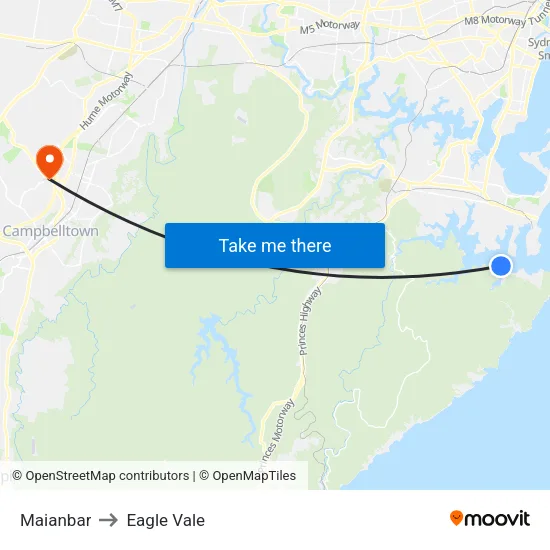 Maianbar to Eagle Vale map