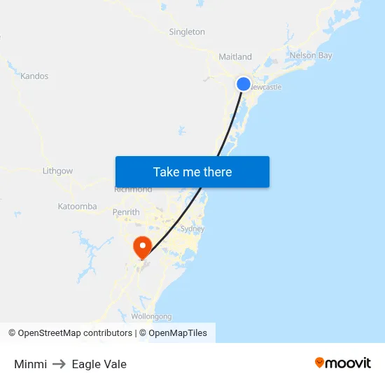 Minmi to Eagle Vale map