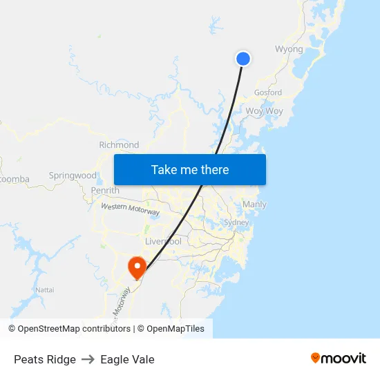 Peats Ridge to Eagle Vale map