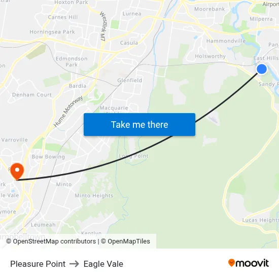 Pleasure Point to Eagle Vale map