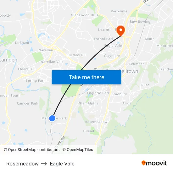 Rosemeadow to Eagle Vale map