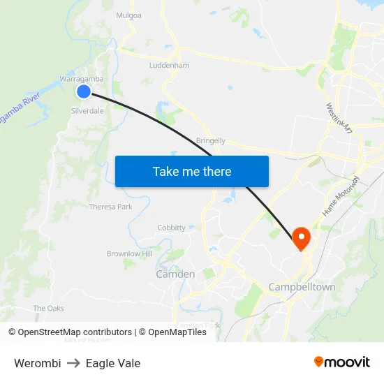 Werombi to Eagle Vale map