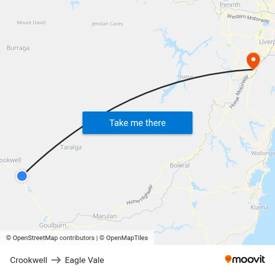 Crookwell to Eagle Vale map
