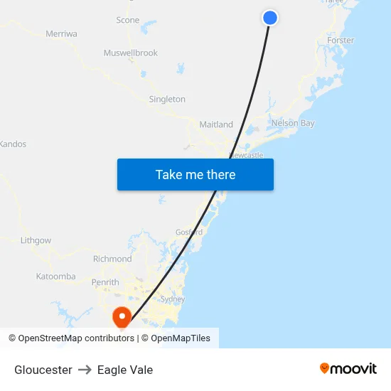 Gloucester to Eagle Vale map