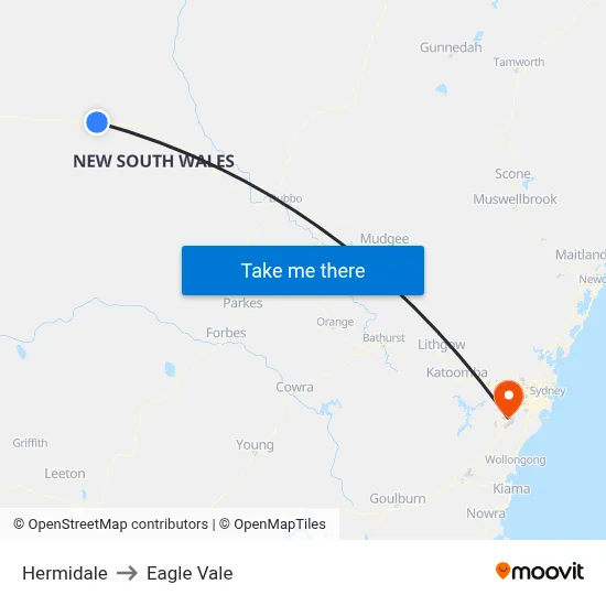 Hermidale to Eagle Vale map
