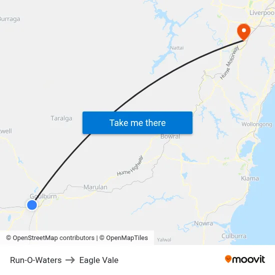 Run-O-Waters to Eagle Vale map