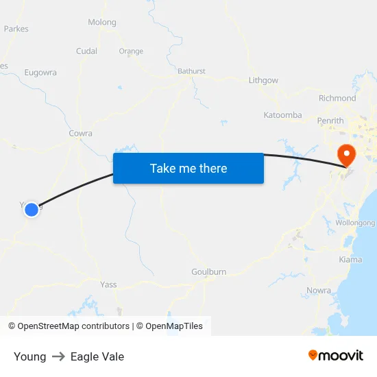 Young to Eagle Vale map
