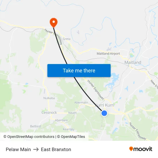 Pelaw Main to East Branxton map