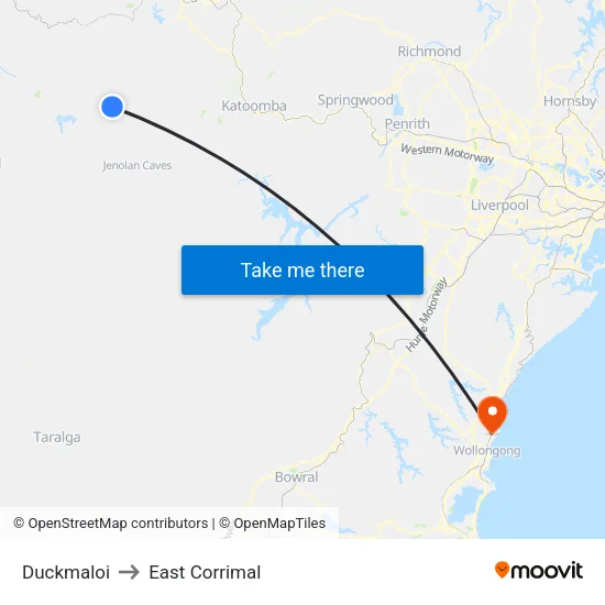 Duckmaloi to East Corrimal map
