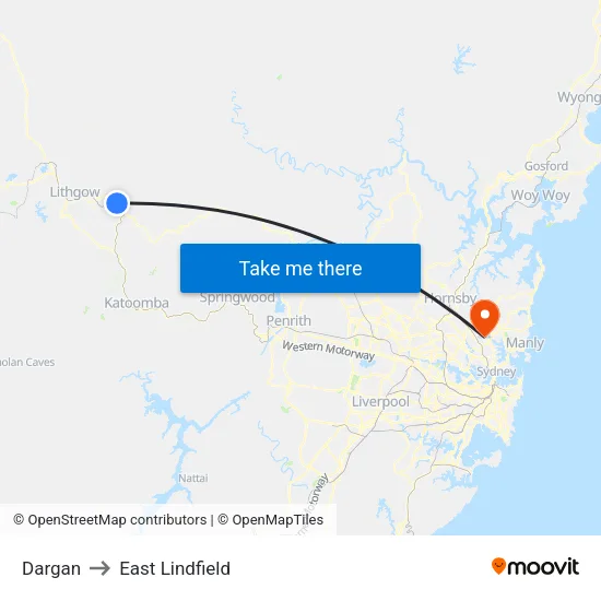 Dargan to East Lindfield map