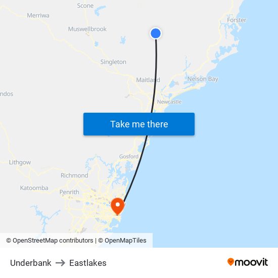 Underbank to Eastlakes map