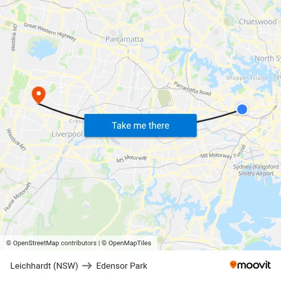 Leichhardt (NSW) to Edensor Park map