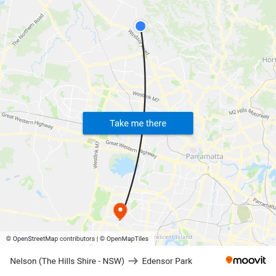 Nelson (The Hills Shire - NSW) to Edensor Park map