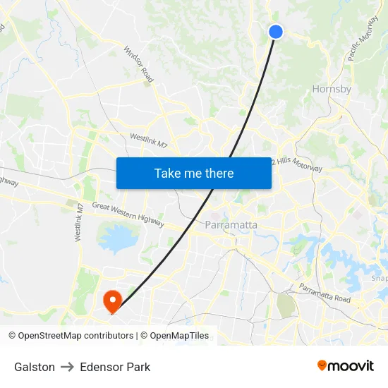 Galston to Edensor Park map