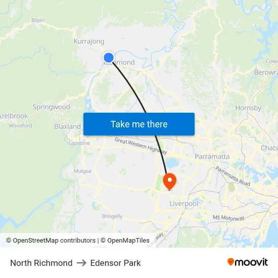 North Richmond to Edensor Park map