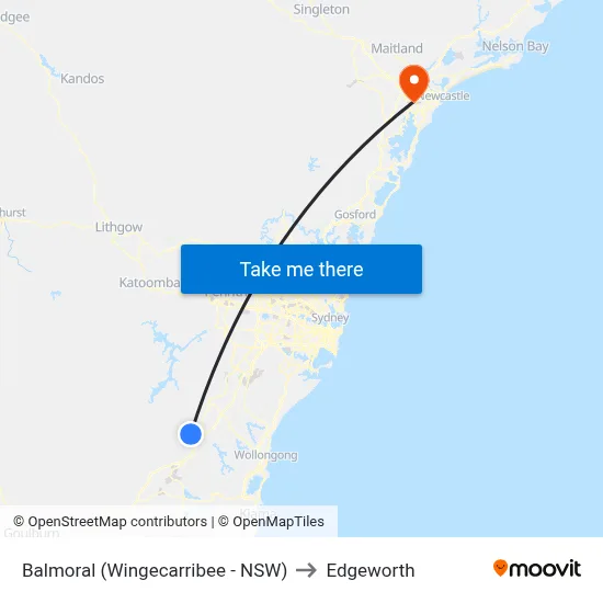 Balmoral (Wingecarribee - NSW) to Edgeworth map