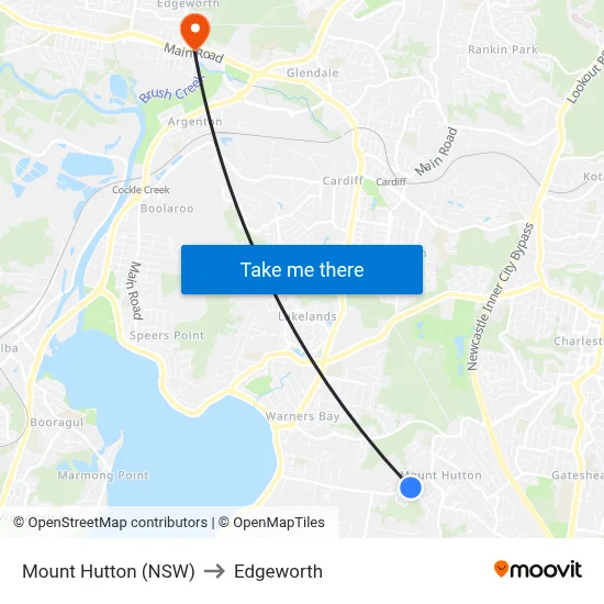 Mount Hutton (NSW) to Edgeworth map