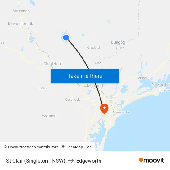 St Clair (Singleton - NSW) to Edgeworth map