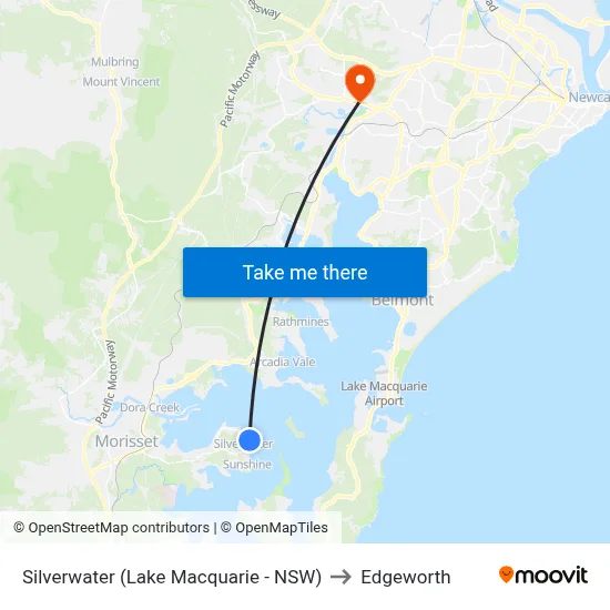 Silverwater (Lake Macquarie - NSW) to Edgeworth map