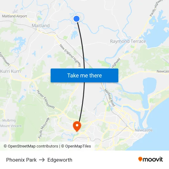 Phoenix Park to Edgeworth map