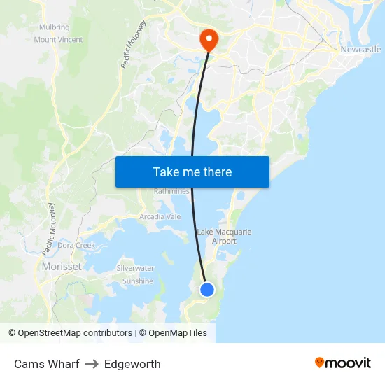 Cams Wharf to Edgeworth map