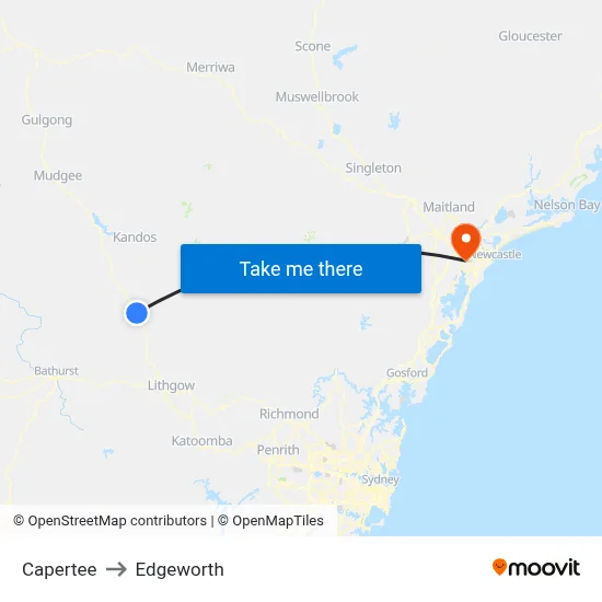 Capertee to Edgeworth map