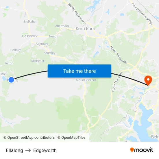 Ellalong to Edgeworth map