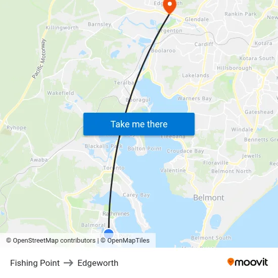 Fishing Point to Edgeworth map