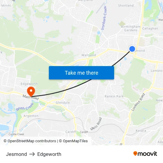 Jesmond to Edgeworth map