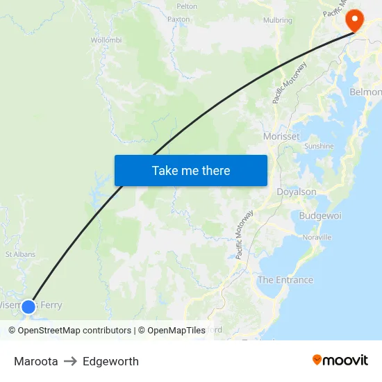 Maroota to Edgeworth map