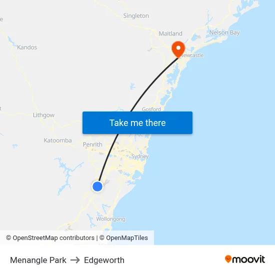 Menangle Park to Edgeworth map