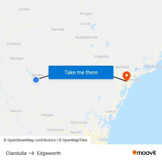 Clandulla to Edgeworth map