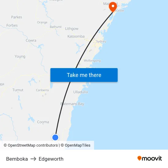 Bemboka to Edgeworth map