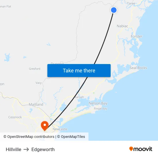 Hillville to Edgeworth map