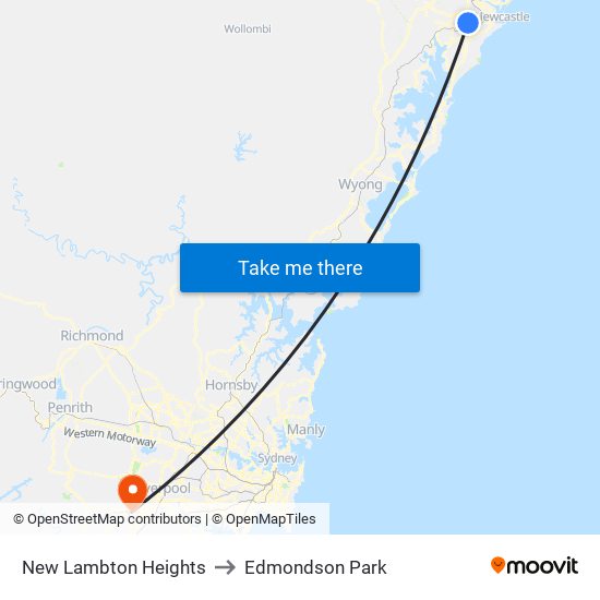 New Lambton Heights to Edmondson Park, Sydney with public transportation