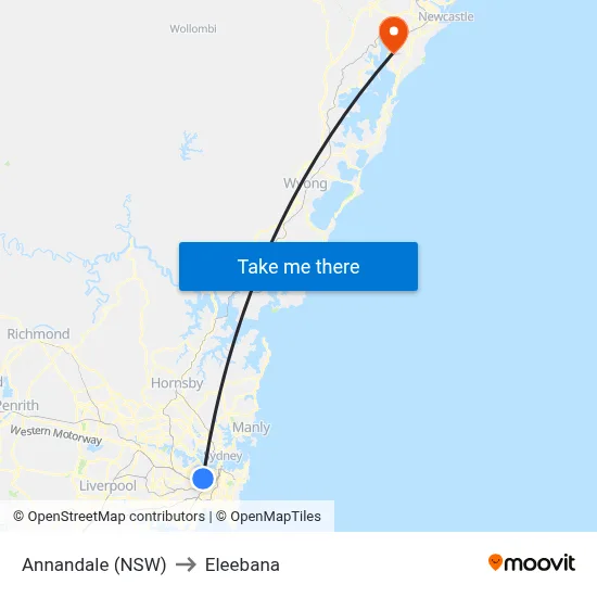 Annandale (NSW) to Eleebana map