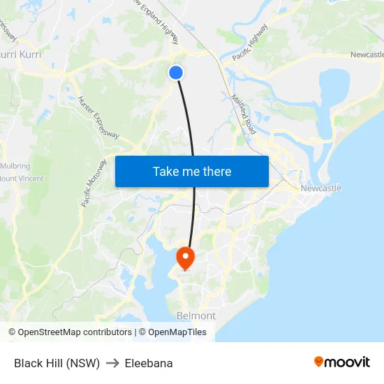 Black Hill (NSW) to Eleebana map