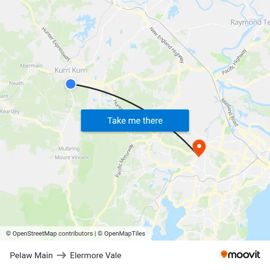 Pelaw Main to Elermore Vale map