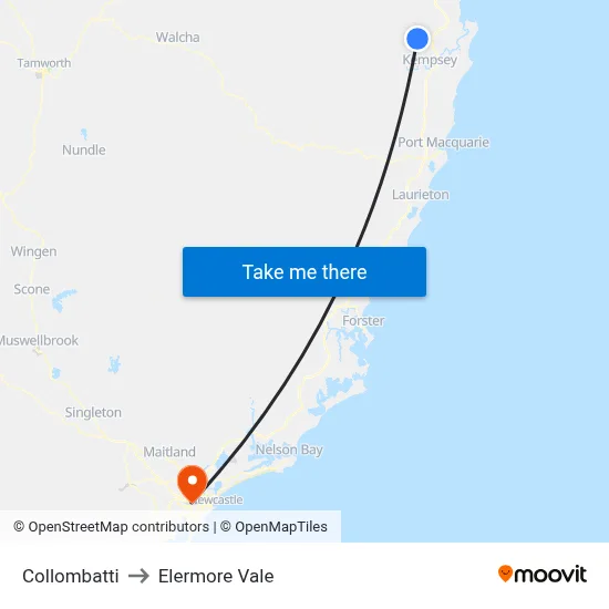 Collombatti to Elermore Vale map